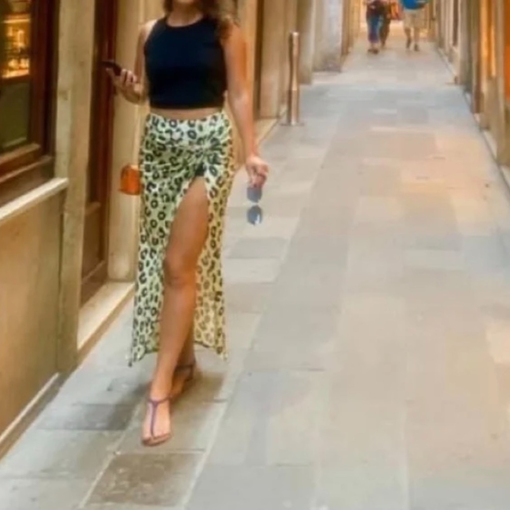 Leopard Print wrap skirt